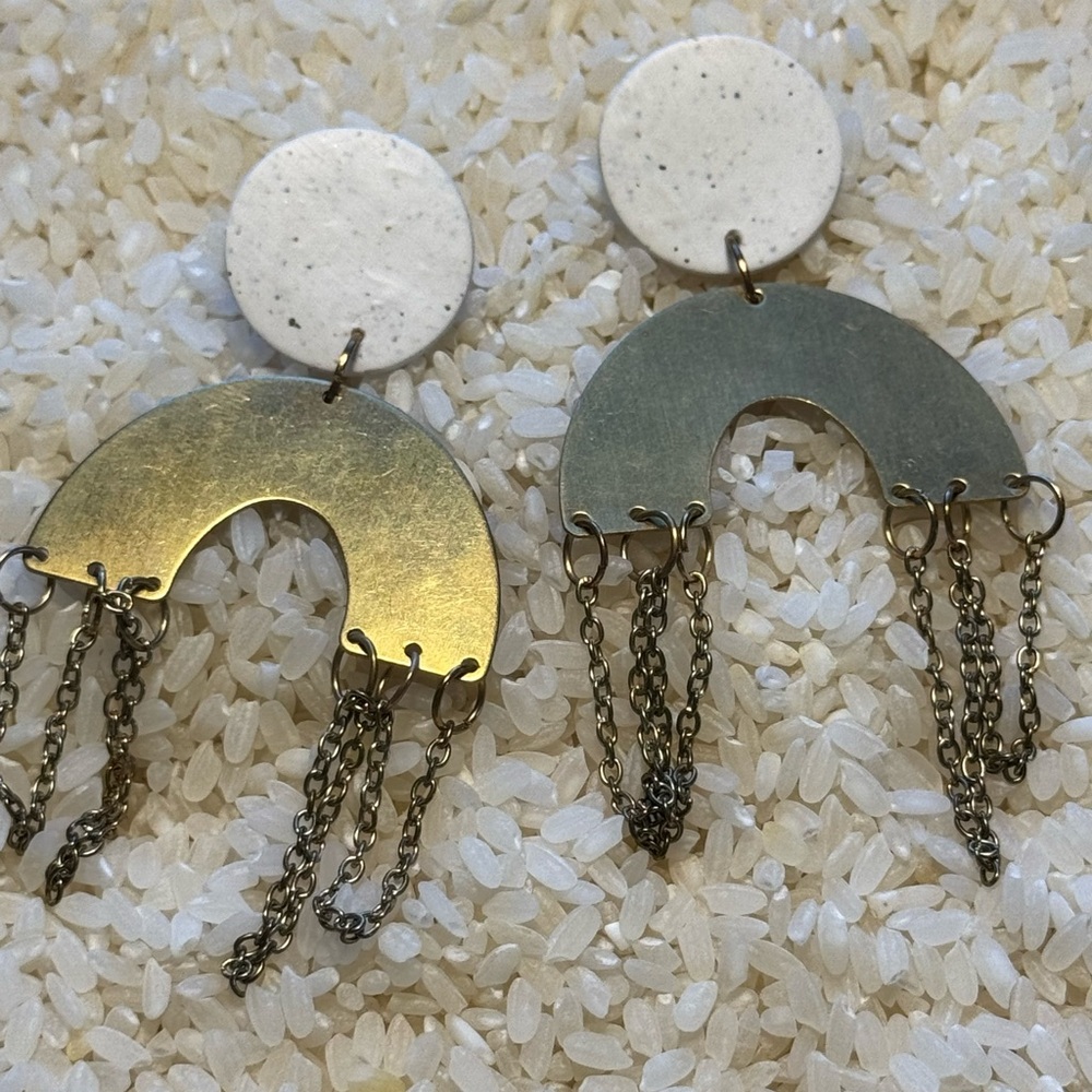 Women's Earrings Artisan Made Rainbow Metal Arch